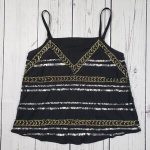 Forever 21 Sequined Embellished Camisole Tank Top Women's Size Small